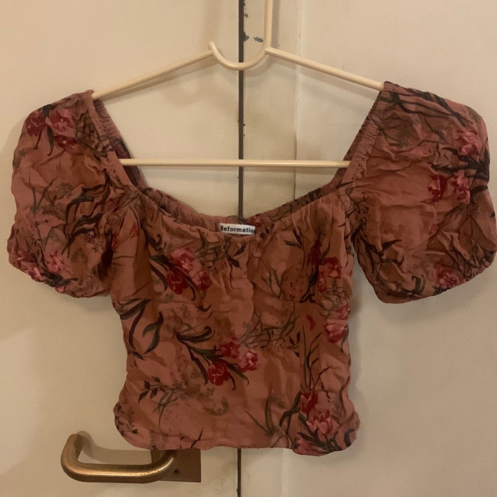 Reformation Crop Top Blouse